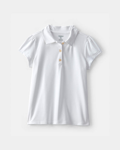 Girls Uniform Active Polo Shirt - White