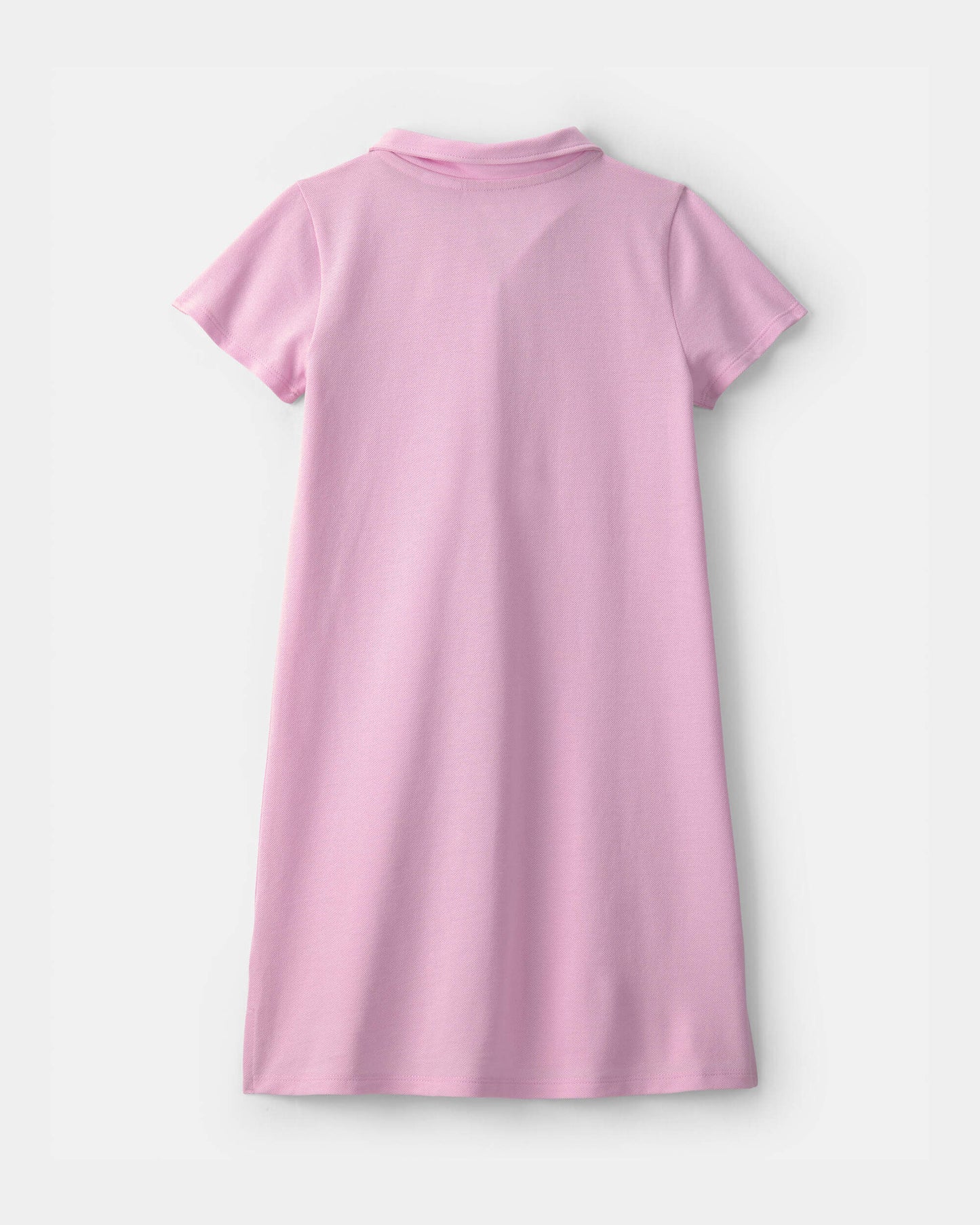 Girls Uniform Piqué Short-Sleeve Dress - Pink