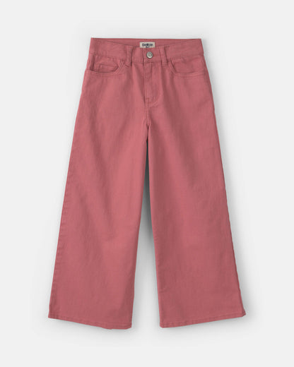 Girls Cropped Wide-Leg Pants - Red