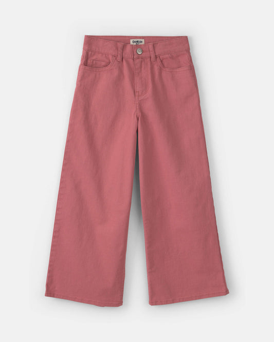 Girls Cropped Wide-Leg Pants - Red
