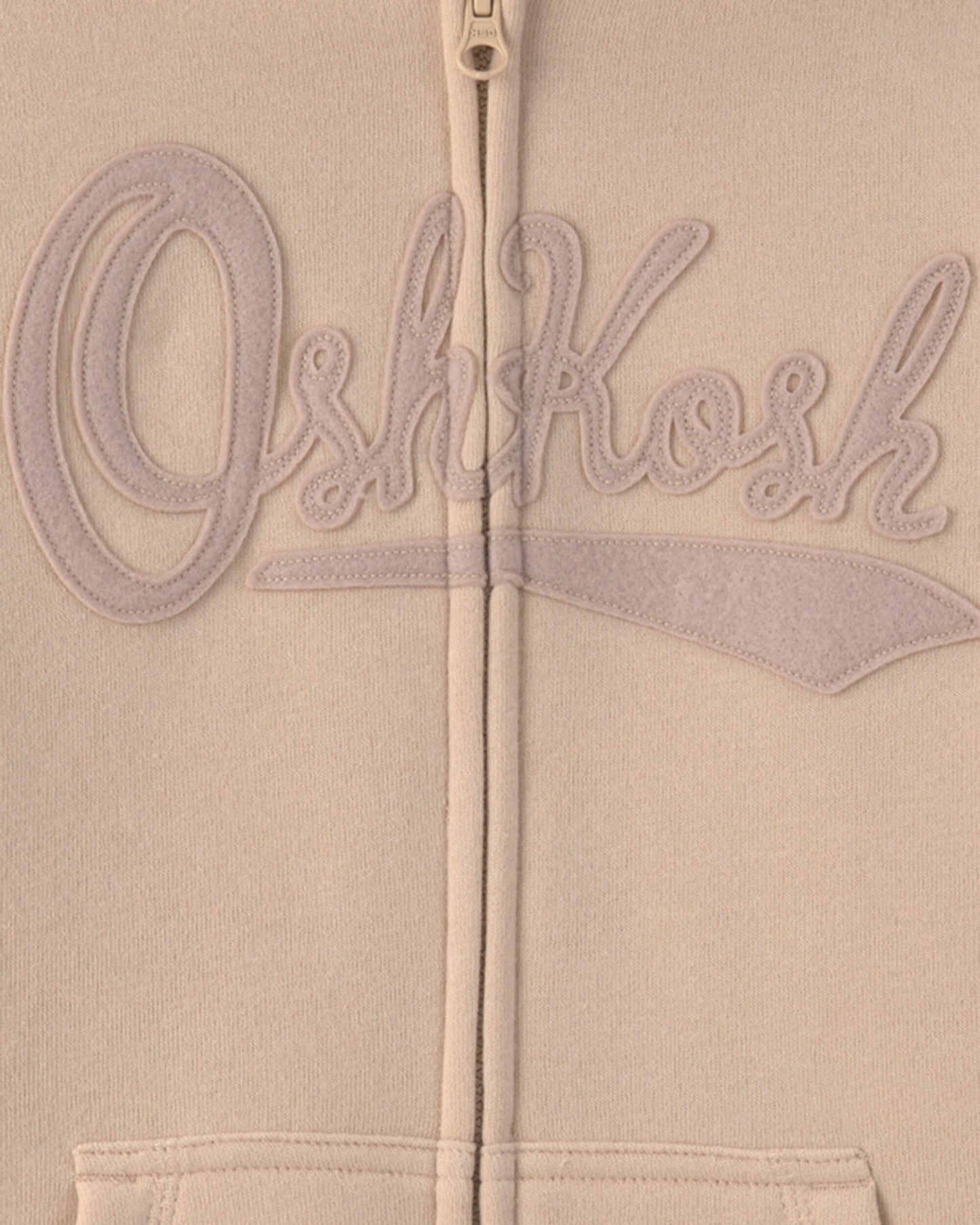 Boys OshKosh Logo Fleece Zip-Up Hoodie - Tan