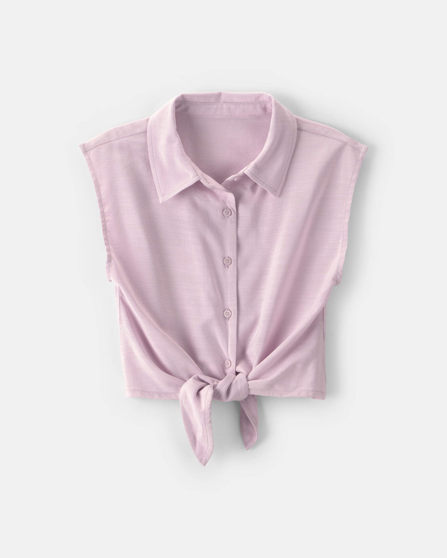 Girls Cropped Tie-Front Top - Purple