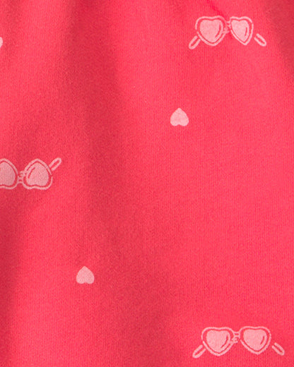 Girls Sunglasses French Terry Shorts - Coral