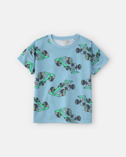 Boys 2-Piece Race Car Pajama Set - Blue/Black