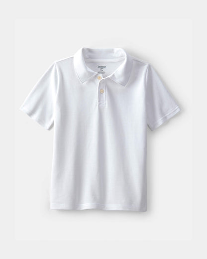 Boys Uniform Piqué Polo Shirt - White