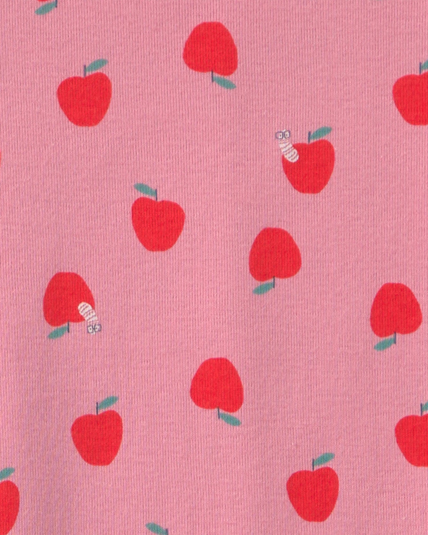 Girls Apple 100% Cotton 2-Piece Pajama Set - Pink