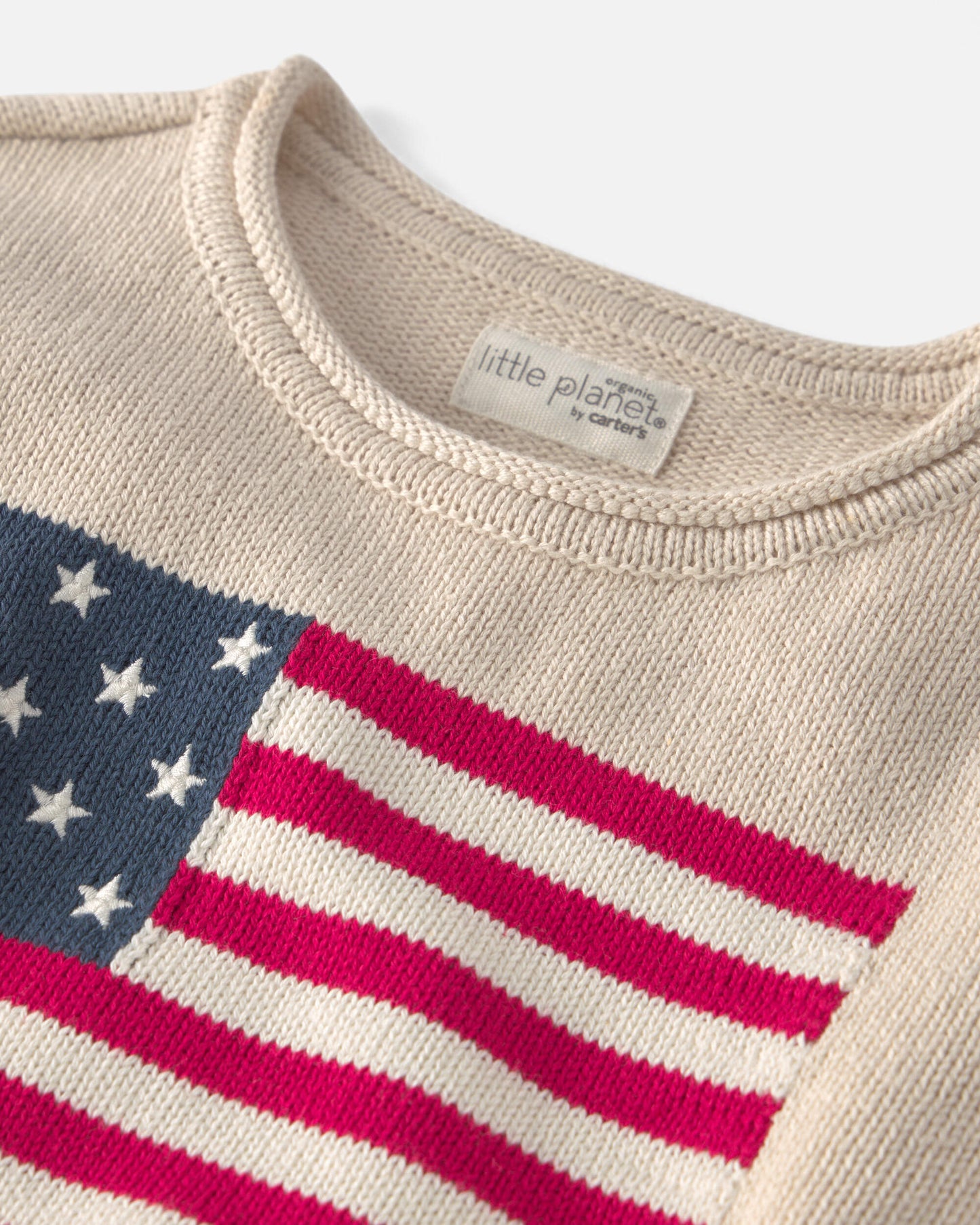 Kid Organic Cotton American Flag Knit Sweater