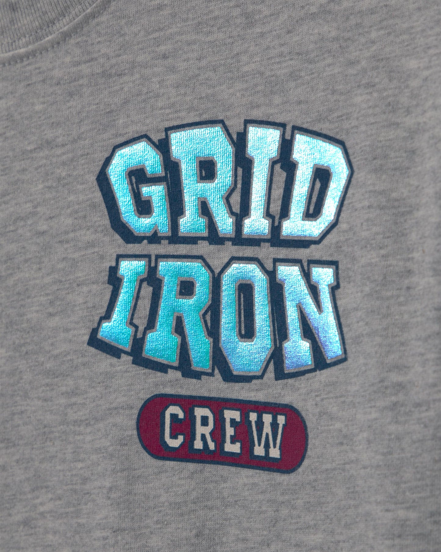 Boys 'Grid Iron Crew' Graphic Tee - Grey