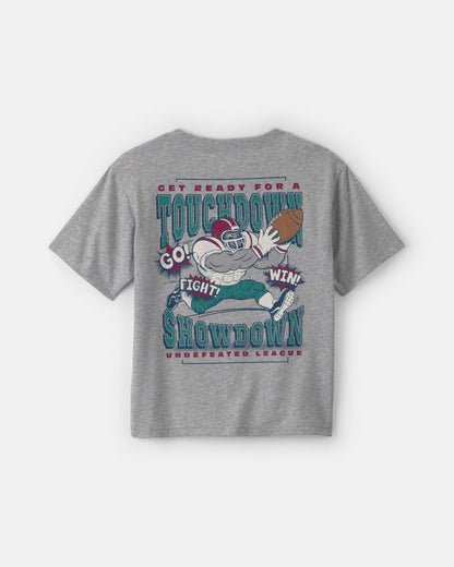 Boys 'Grid Iron Crew' Graphic Tee - Grey