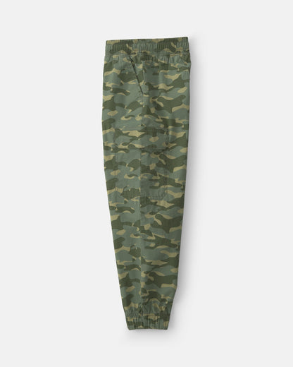 Boys Camo Cargo Joggers - Olive Green