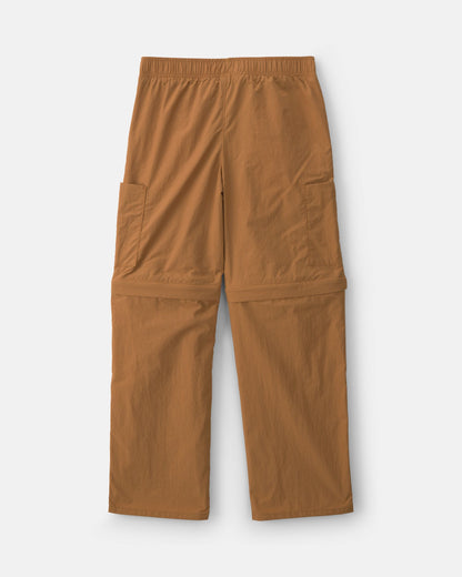 Boys Cargo Utility Zip-Off Pants - Brown