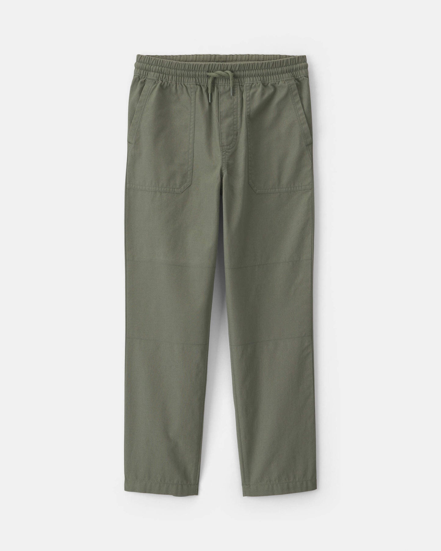 Boys Pull-On Canvas Pants - Olive Green