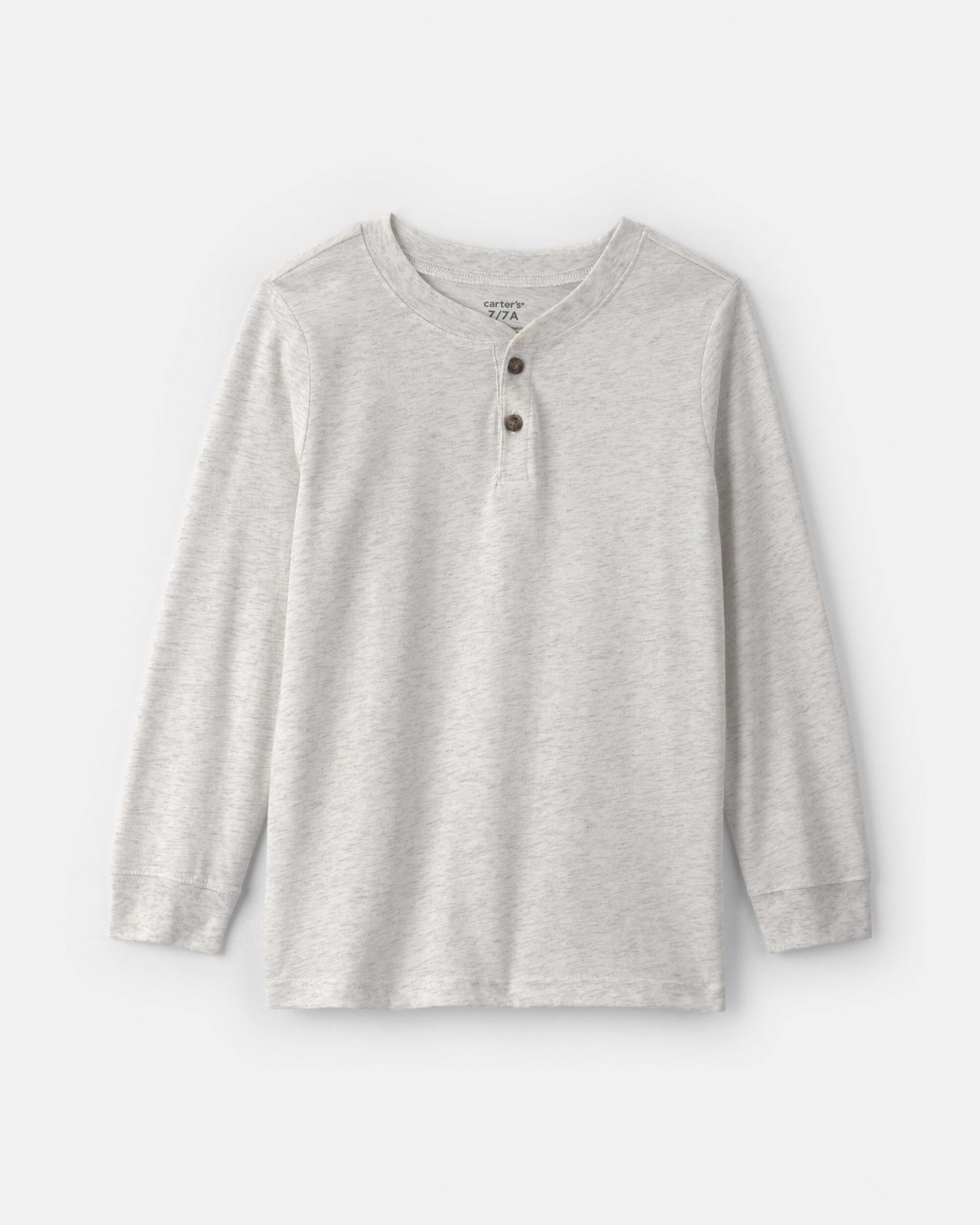 Boys Long-Sleeve Henley T-Shirt - Grey