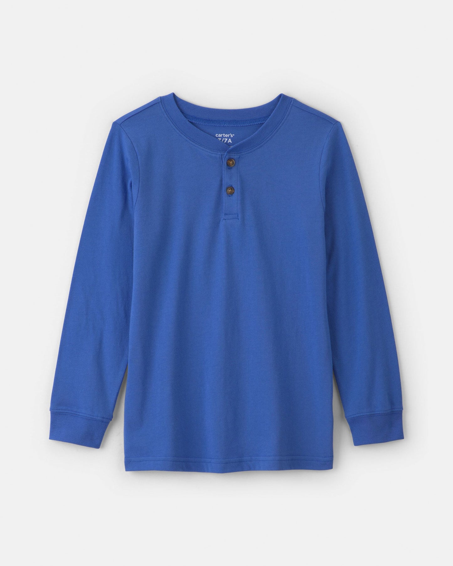 Boys Long-Sleeve Henley T-Shirt - Blue