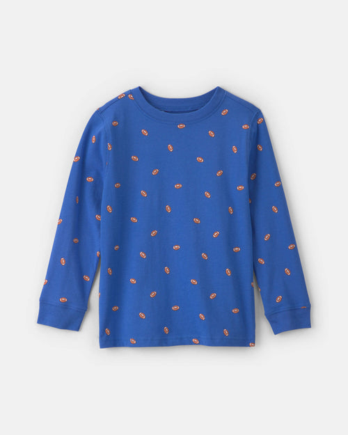 Boys Football Long-Sleeve T-Shirt - Blue
