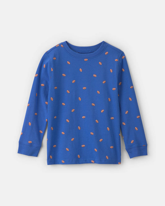 Boys Football Long-Sleeve T-Shirt - Blue