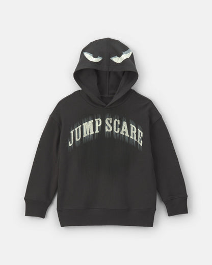 Boys 'Jump Scare' Halloween French Terry Hoodie - Black/White