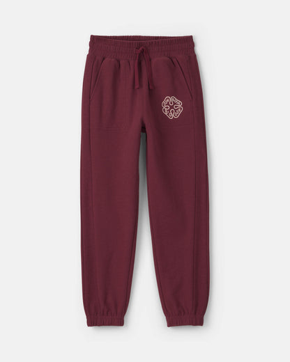 Boys French Terry Joggers - Burgundy