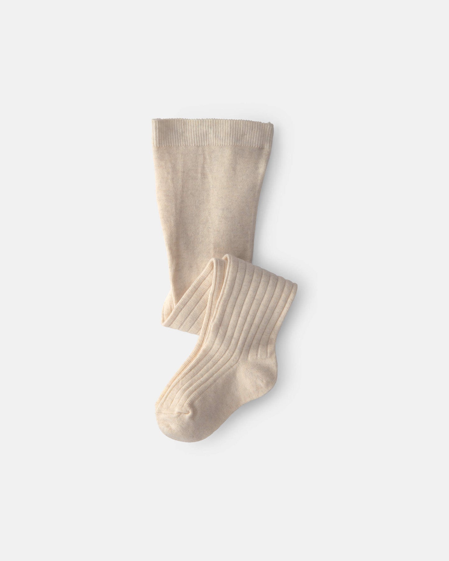 Girls Ribbed Tights - Cream