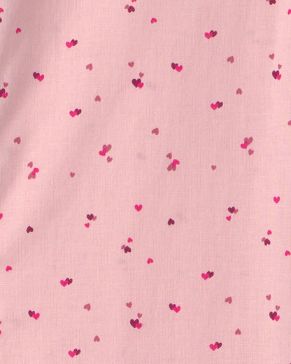 Girls Heart Collared Dress - Pink