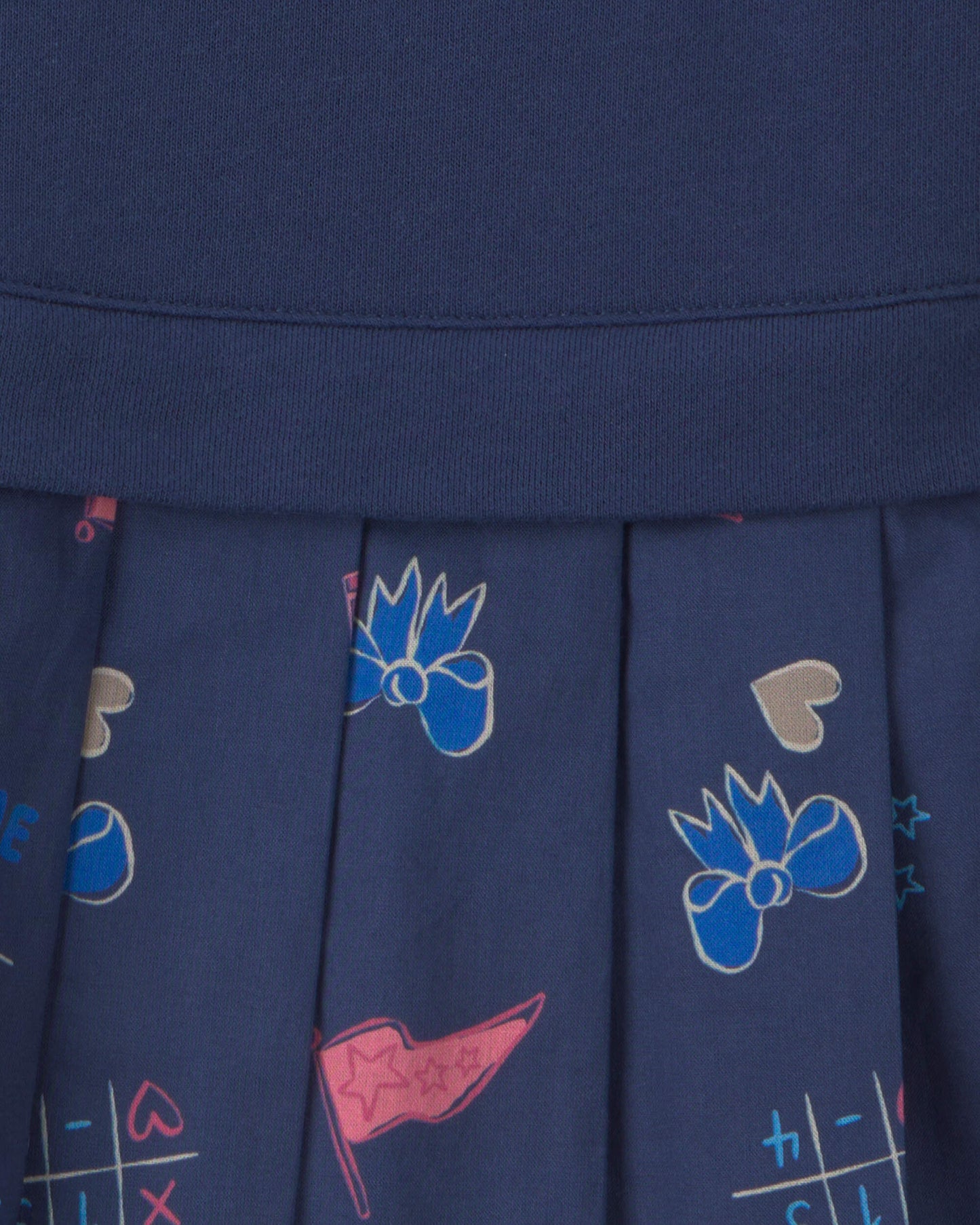 Girls School Spirit French Terry Layering Dress - Navy Blue