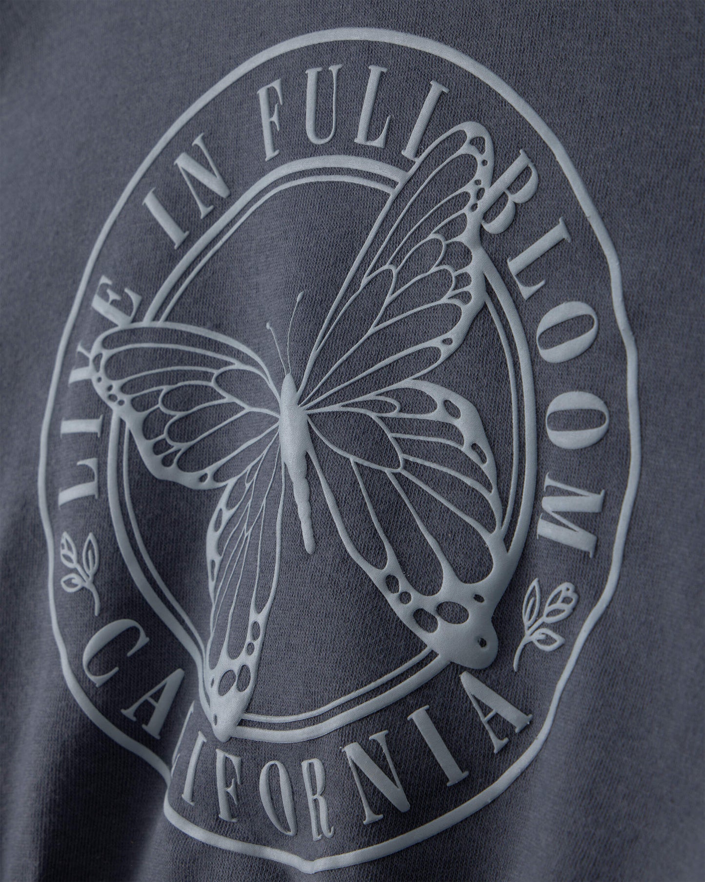 Girls 'Butterfly' Fleece Zip-Up Hoodie - Navy Blue