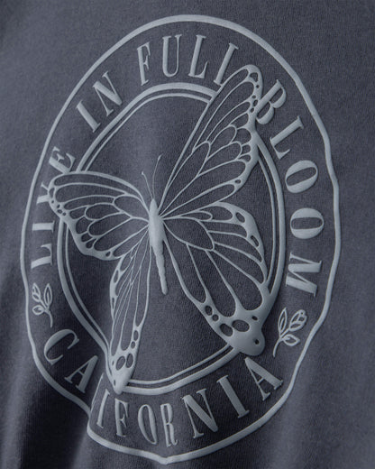 Girls 'Butterfly' Fleece Zip-Up Hoodie - Navy Blue