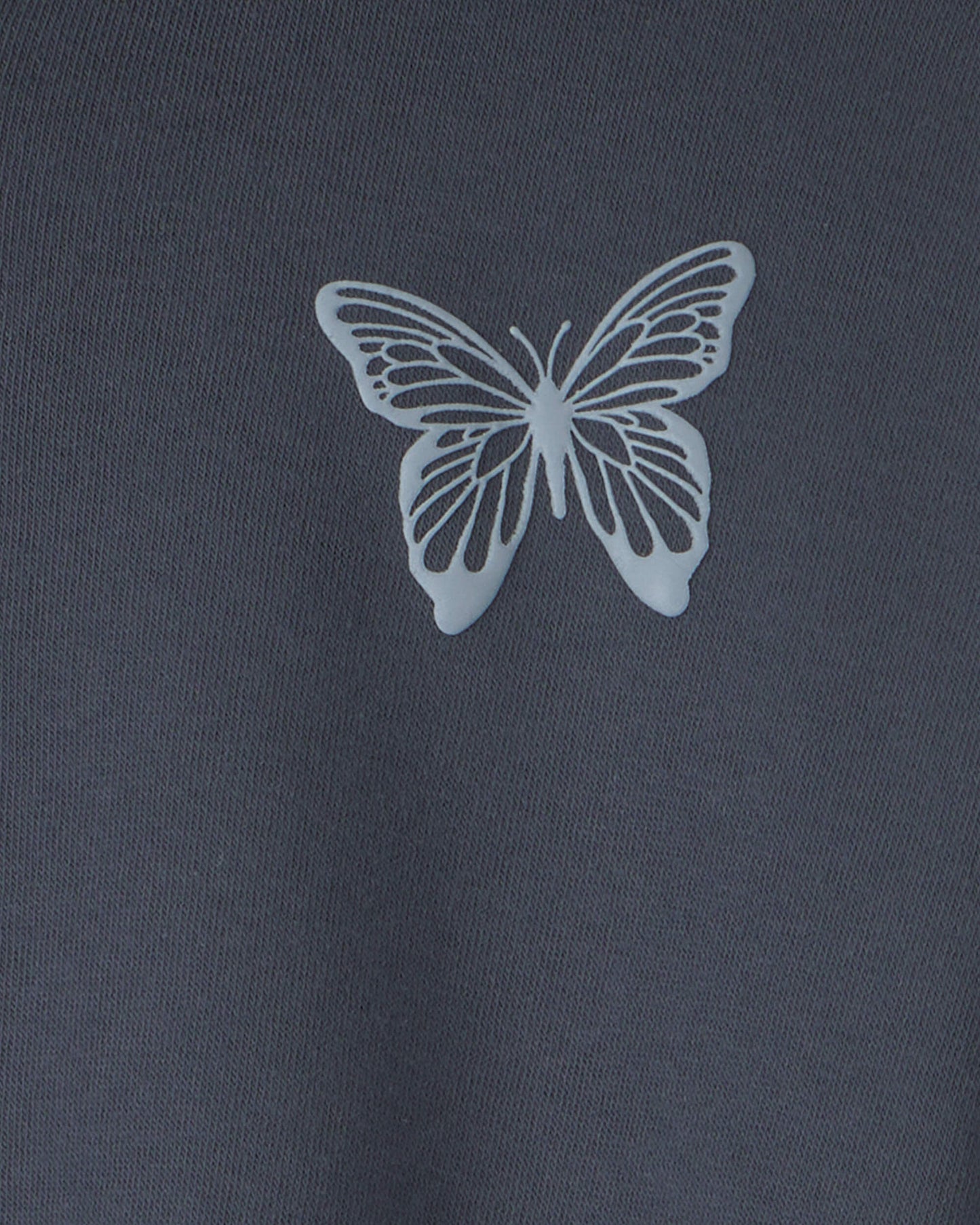 Girls 'Butterfly' Fleece Zip-Up Hoodie - Navy Blue