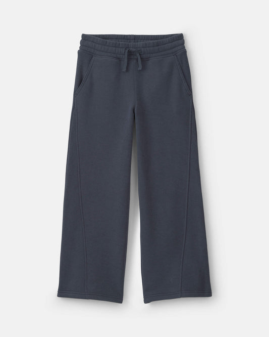 Girls Fleece Wide-Leg Active Pants - Navy Blue