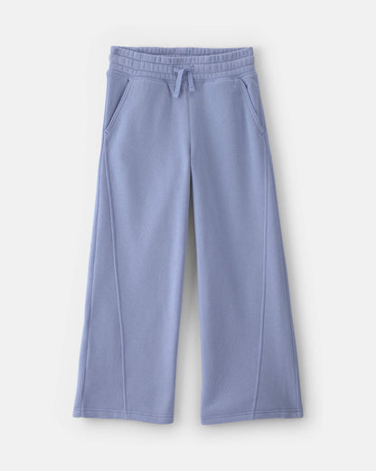 Girls Fleece Wide-Leg Active Pants - Blue