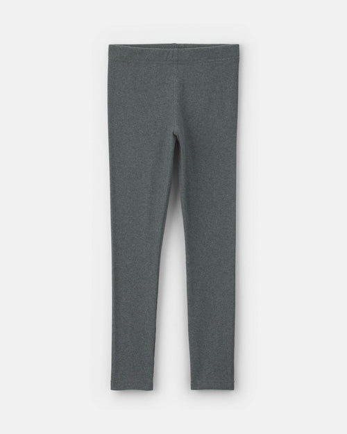 Girls Pull-On Stretch Rib Leggings - Grey