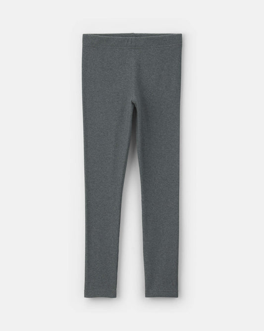 Girls Pull-On Stretch Rib Leggings - Grey