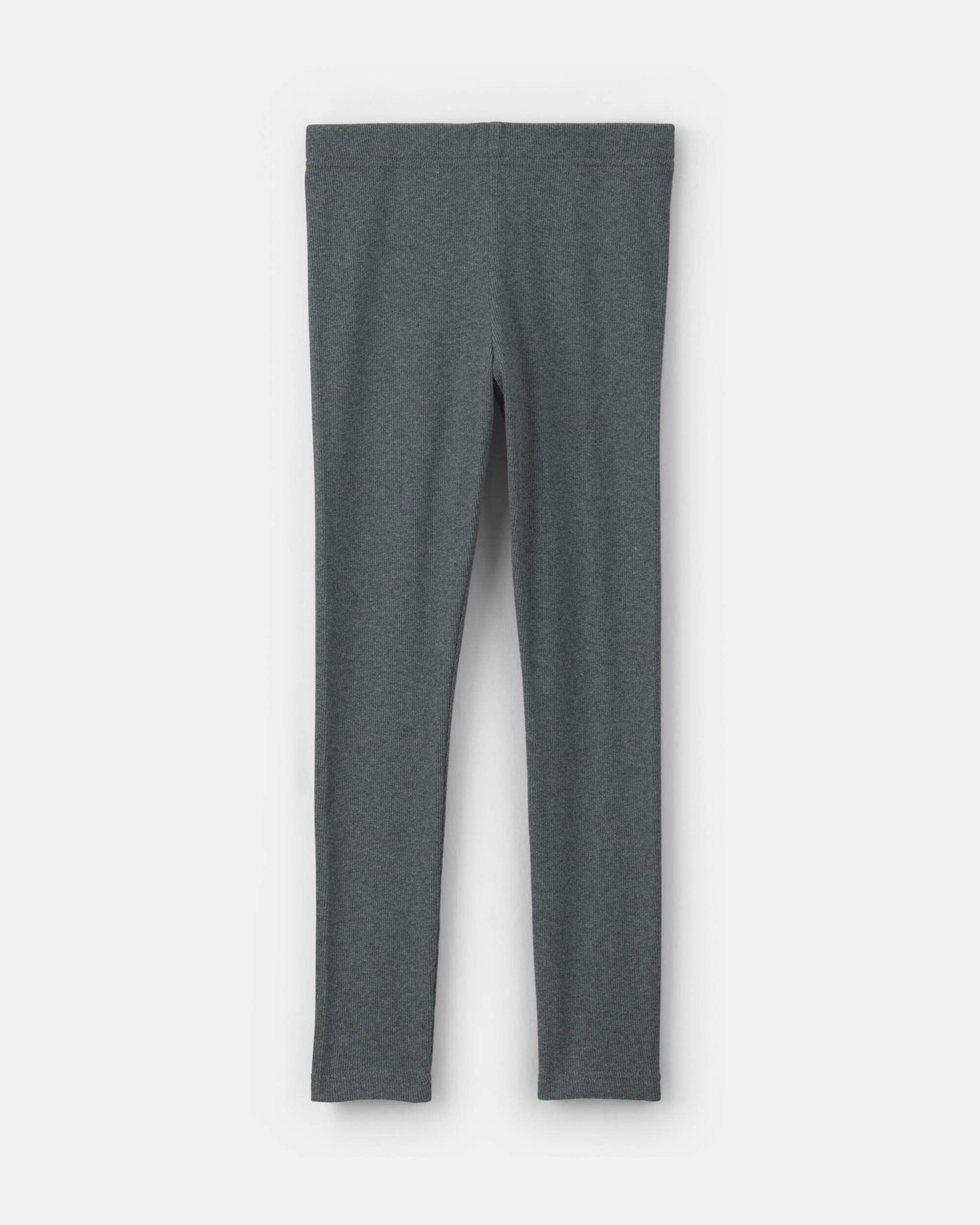 Girls Pull-On Stretch Rib Leggings - Grey