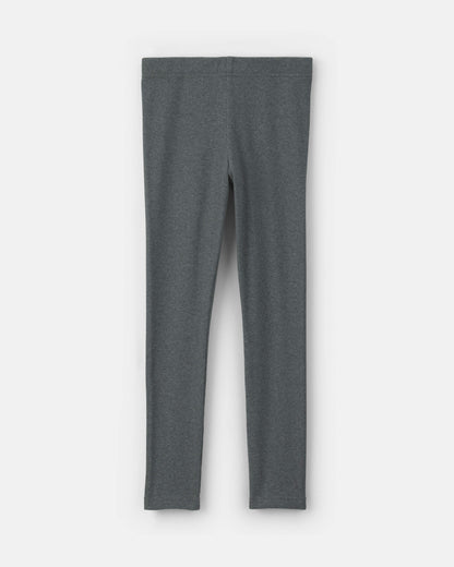 Girls Pull-On Stretch Rib Leggings - Grey