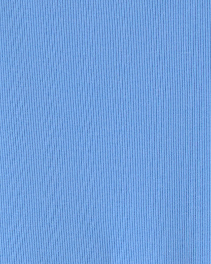 Girls Rib Short-Sleeve Dress - Blue