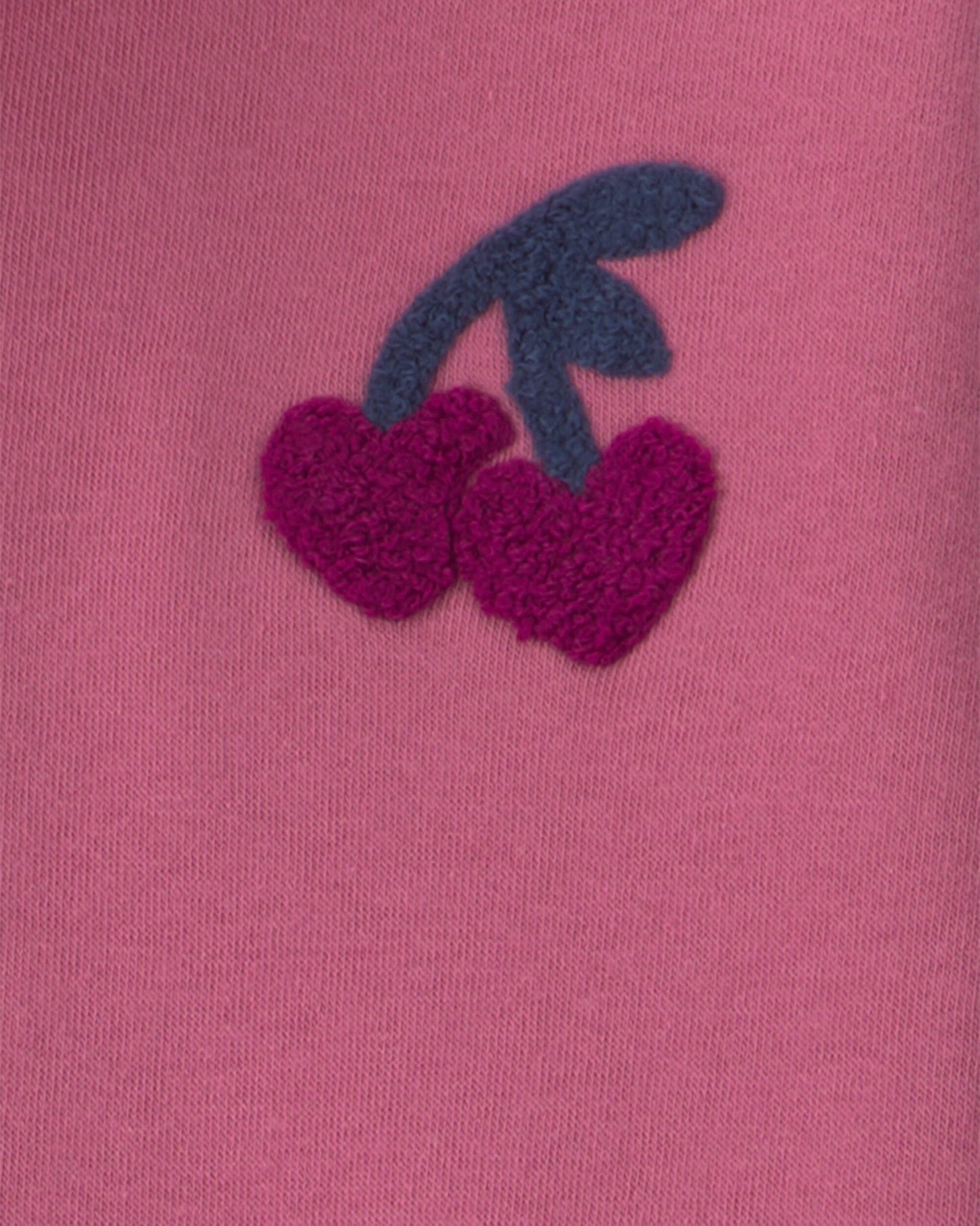 Girls 2-Piece Cherry Fleece Quarter Zip & Pant Set - Pink