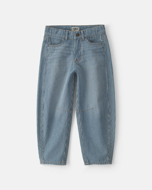 Girls Hickory Denim Barrel Jeans - Light Wash