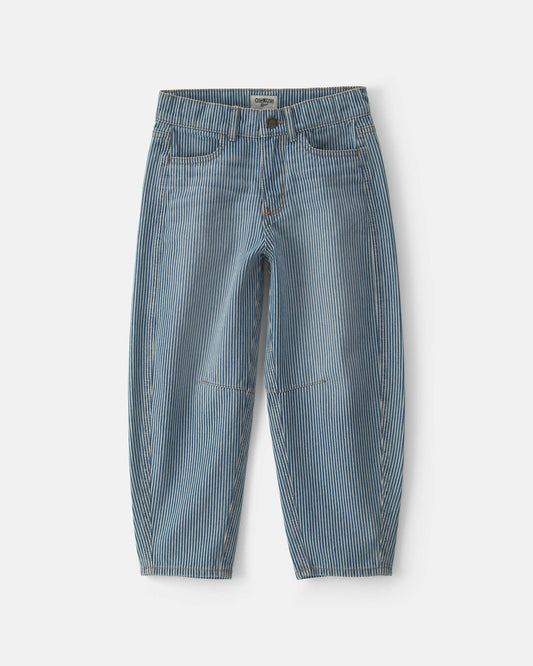 Girls Hickory Denim Barrel Jeans - Light Wash