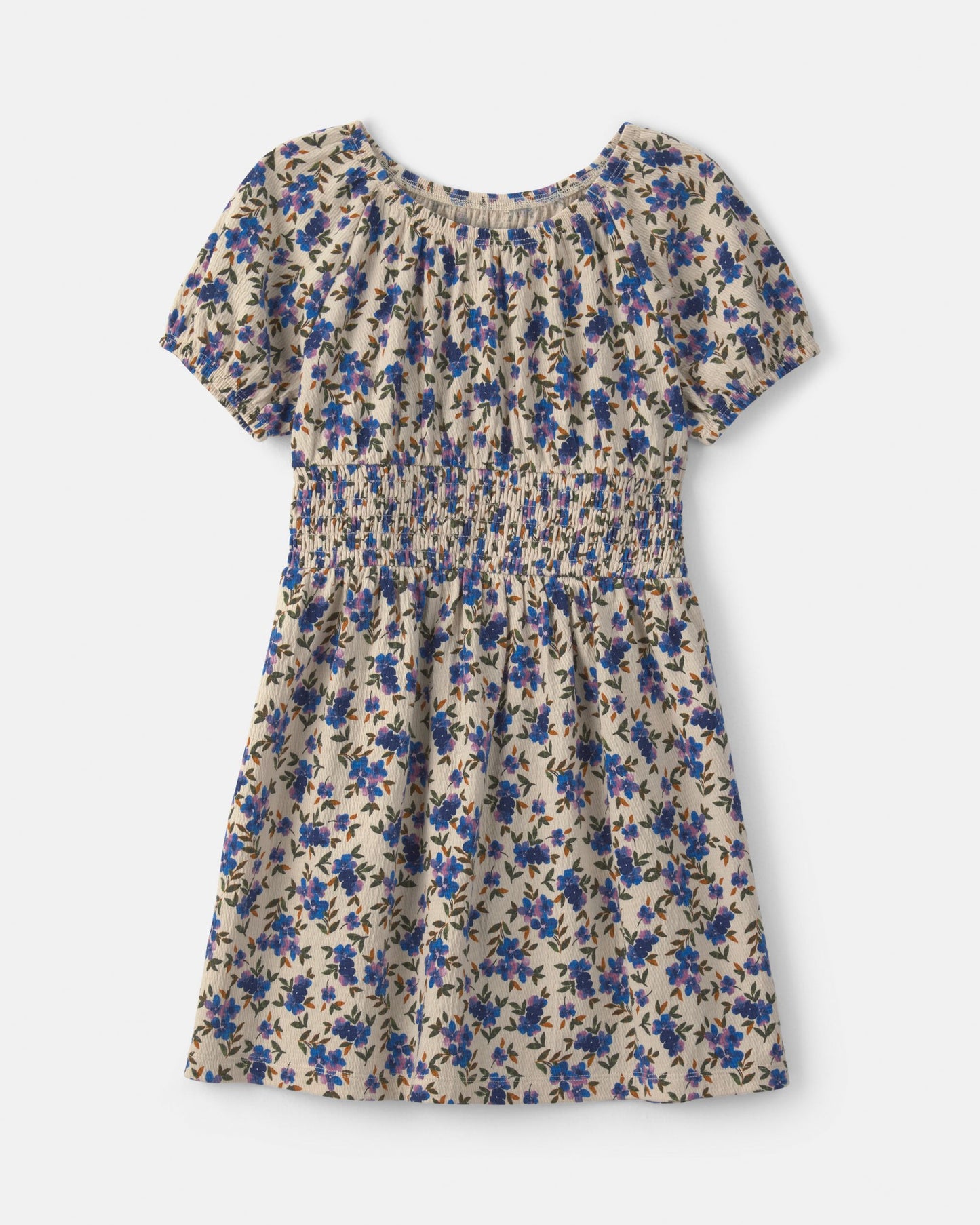Girls Floral Short-Sleeve Dress