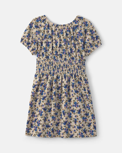 Girls Floral Short-Sleeve Dress