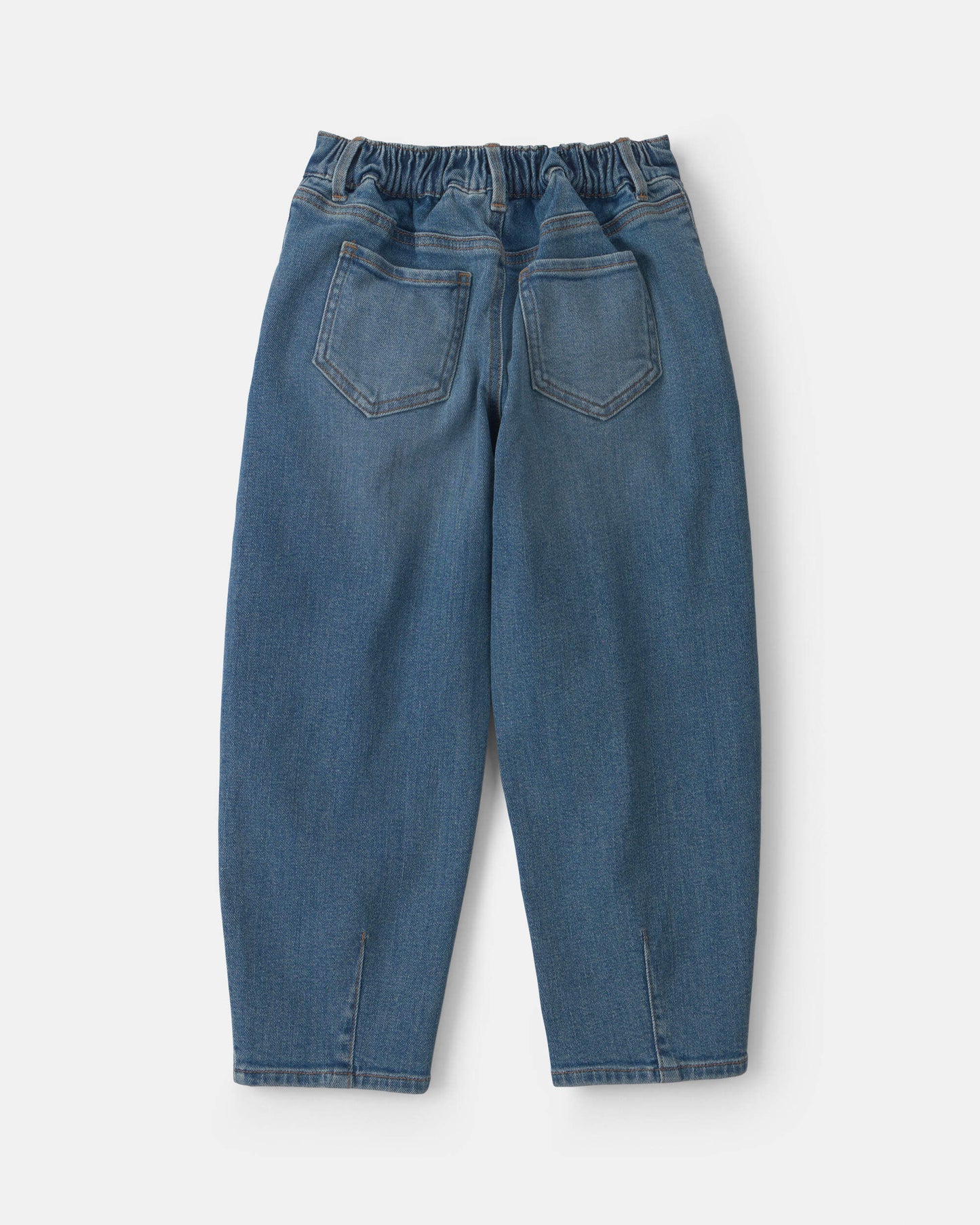 Girls Denim Barrel Jeans - Medium Wash