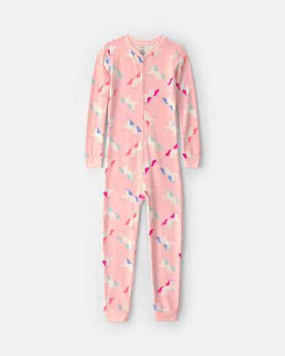 Girls 1-Piece Unicorn DreamPlush Snug Fit Pajama - Pink