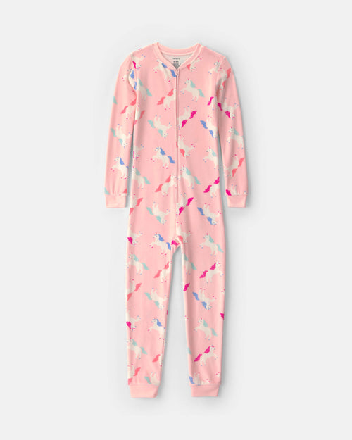 Girls 1-Piece Unicorn DreamPlush Snug Fit Pajama - Pink