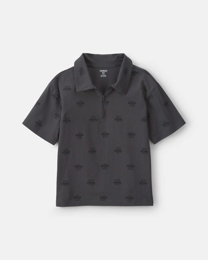 Boys Logo Polo Shirt - Grey