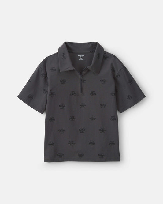 Boys Logo Polo Shirt - Grey