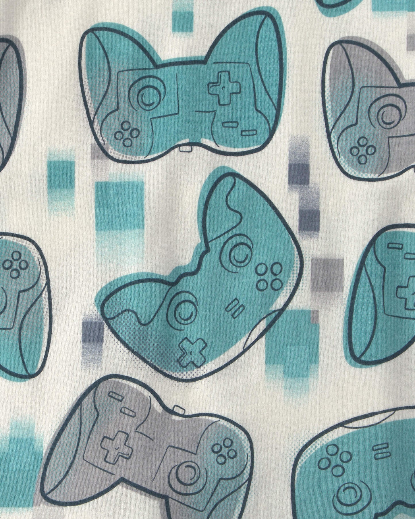 Boys Gaming 100% Cotton 6-Piece Pajama Sets - Teal/Black