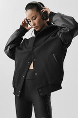 Select Hooded Bomber Jacket - Black