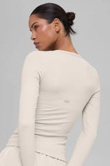 Ribbed Modal Long Sleeve - Bone