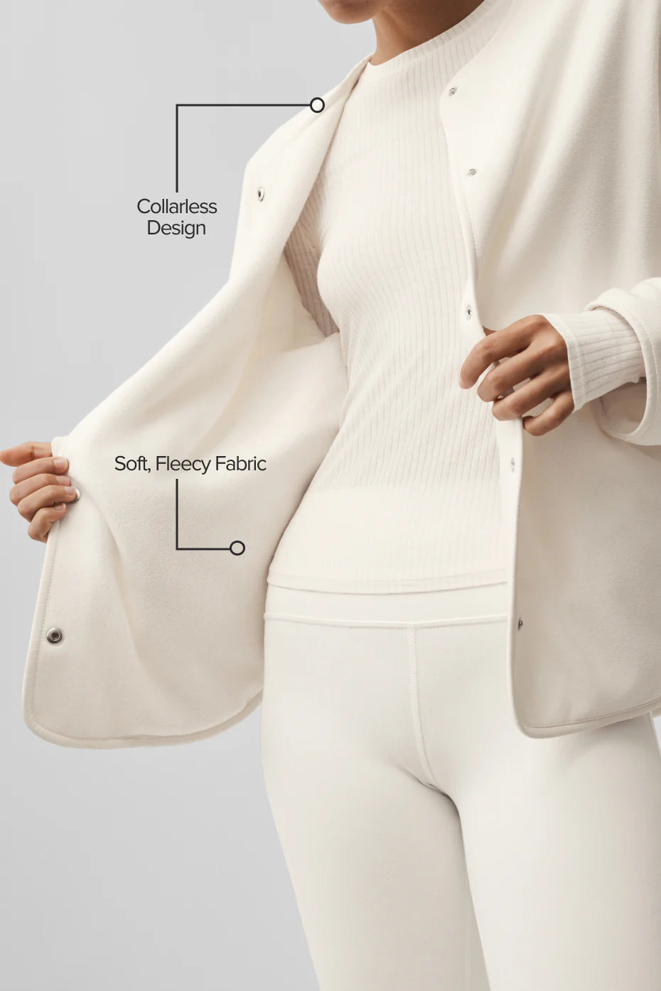 Polar Fleece Take Note Jacket - Ivory