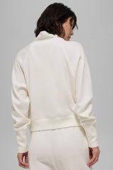 Waffle Weekend Escape Mock Neck Long Sleeve - Ivory